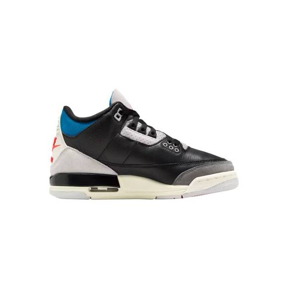 NEW NIKE boys grade school air jordan retro 3 sneaker in black/red
